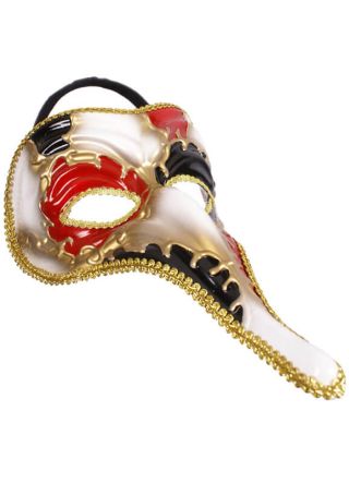 Nasone Masquerade Eye Mask (Gold, Red and Black)