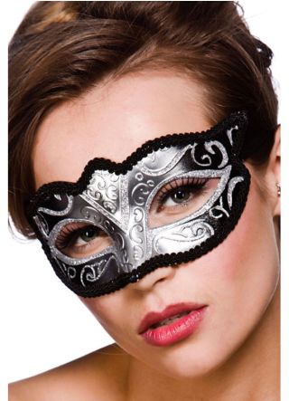 Calypso Masquerade Eye Mask - Silver Glitter