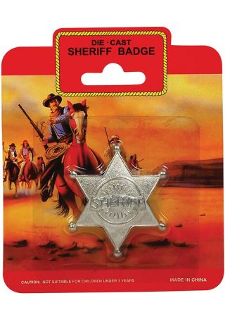 Wild West Metal Sheriff Badge - 5cm