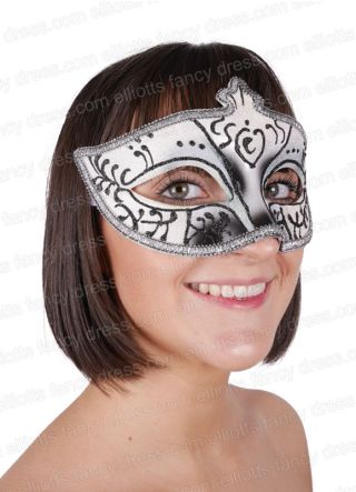 Sophie Black Masquerade Eye Mask - Golden Cream with Mint Glitter