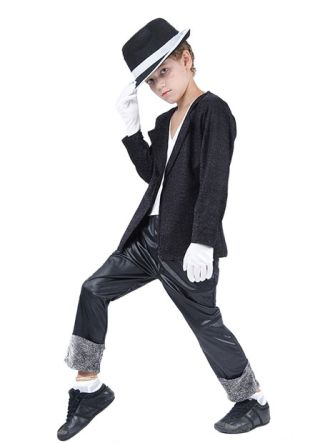 80's Superstar Black - Michael Jackson - Boys Costume (Includes Hat)