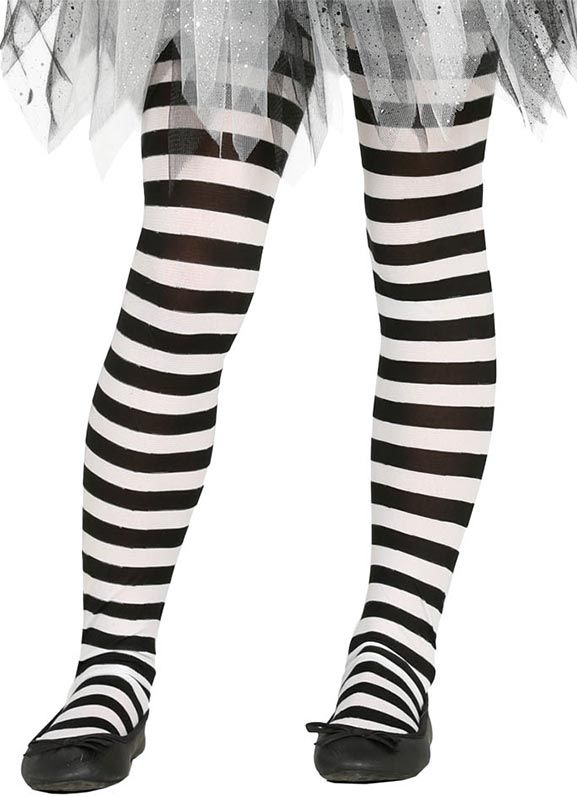 Striped Black and White Tights 