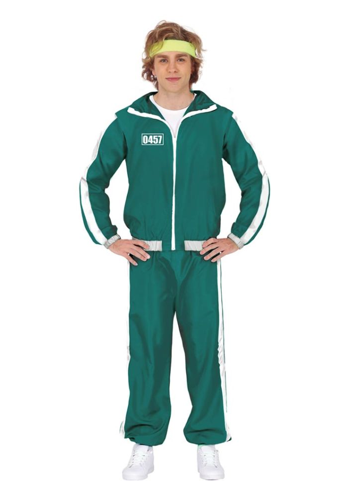 Squid Gamer Player Costume – Green 80's Tracksuit